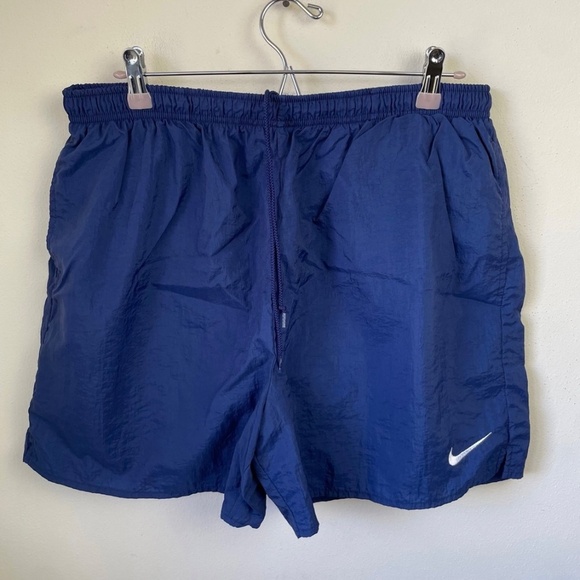 Vintage Nike Big Spellout Swoosh Casual Swim Trunk Shorts RARE - Picture 2 of 8